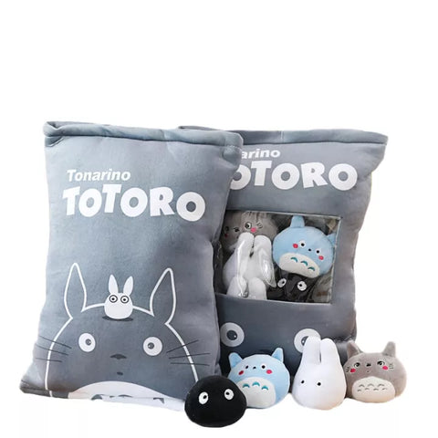 Kudde med 8 små gosedjur | Totoro grå